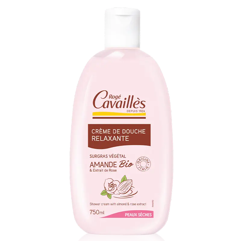 07755_2D_RELAXANTE_750ML.png ROGE CAVAILLES CRÈME DE DOUCHE BEURRE D'AMANDE ET ROSE 750 ML – Image 1