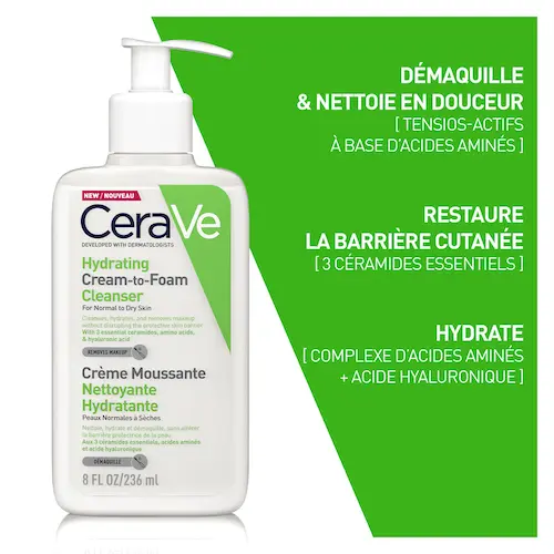 MOUSSE-NETTOYANTE-CERAVE-236ML-SUNSTORE.png CERAVE CREME Moussante Nettoyante Hydratante Peau Normale à Sèche | 236ML – Image 1