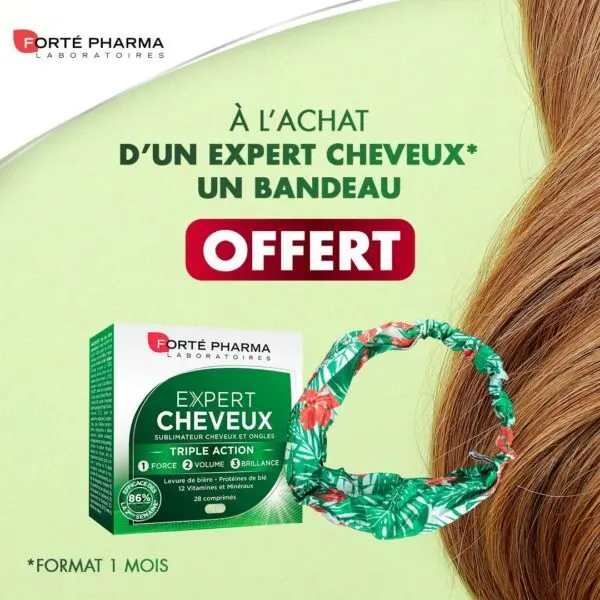 OFFRE FORTE PHARMA EXPERT CHEVEUX 28 comprimes bandeau OFFERT