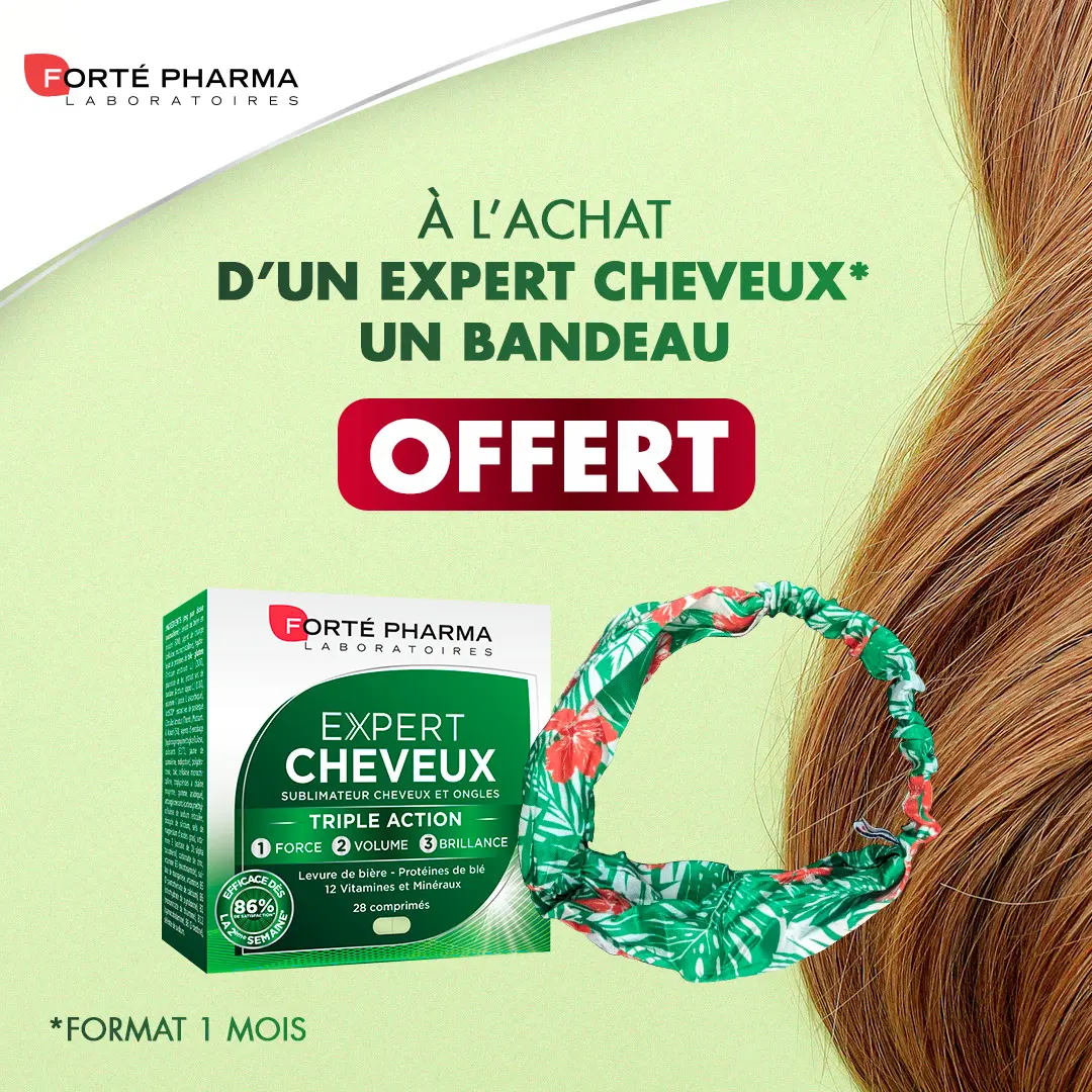 OFFRE FORTE PHARMA EXPERT CHEVEUX 28 comprimes bandeau OFFERT OFFRE FORTE PHARMA EXPERT CHEVEUX 28 comprimes bandeau OFFERT