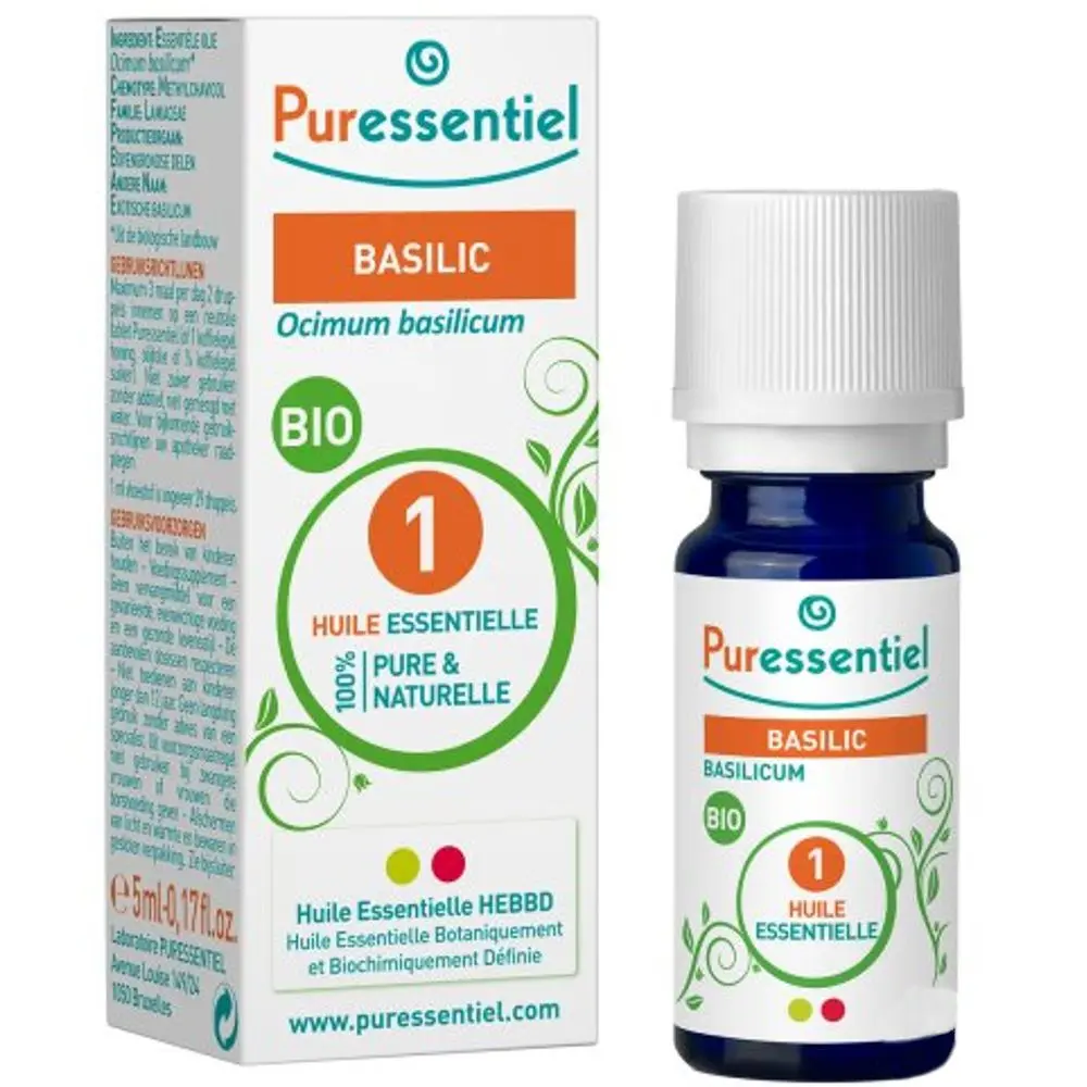R-33.jpg PURESSENTIEL HUILE ESSENTIELLE BASILIC BIO 5ML – Image 1