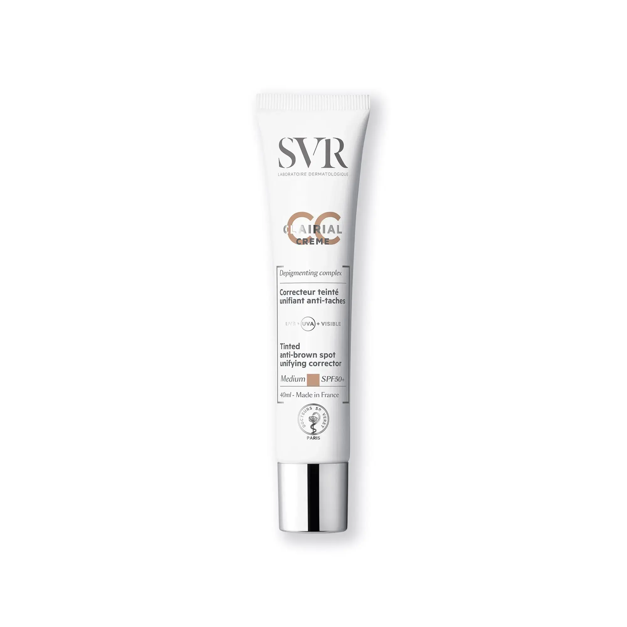 SVR-CLAIRIAL-CC-CREME-MEDIUM-SPF-50-40ML.png SVR CLAIRIAL CC CREME MEDIUM SPF 50+ 40ML – Image 1