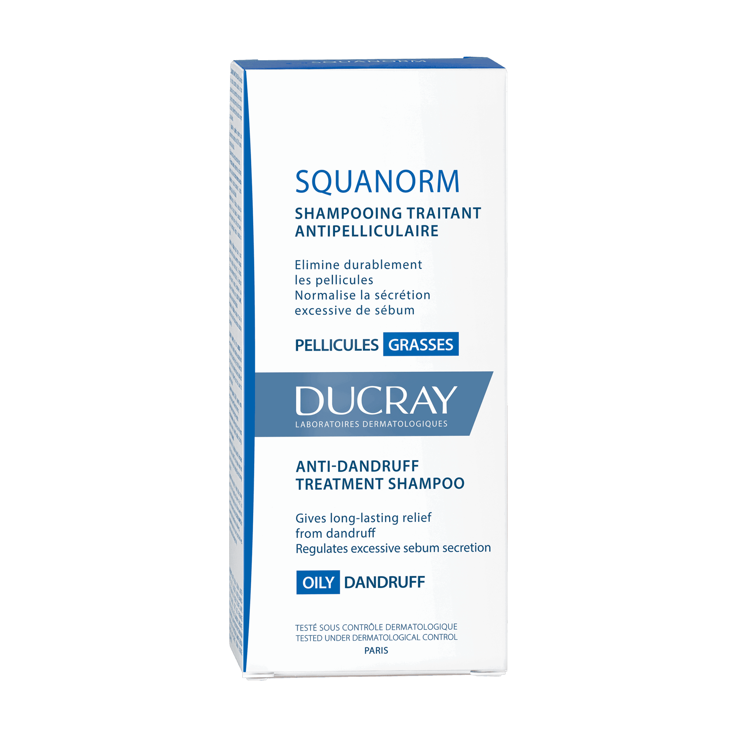 du_squanorm_anti-dandruff-treatment-shampoo-oily-dandruff_outer-packaging_200ml_3282770037586.png DUCRAY SQUANORM SHAMPOING TRAITANT ANTIPELLICULAIRE PELLICULES GRASSES 200ML – Image 1
