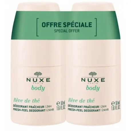 nuxe-body-deodorant-reve-de-the-2-x-50-ml1.jpg NUXE BODY REVE DE THE DEO FRAICHEUR 24H 2 x 50 ML – Image 1