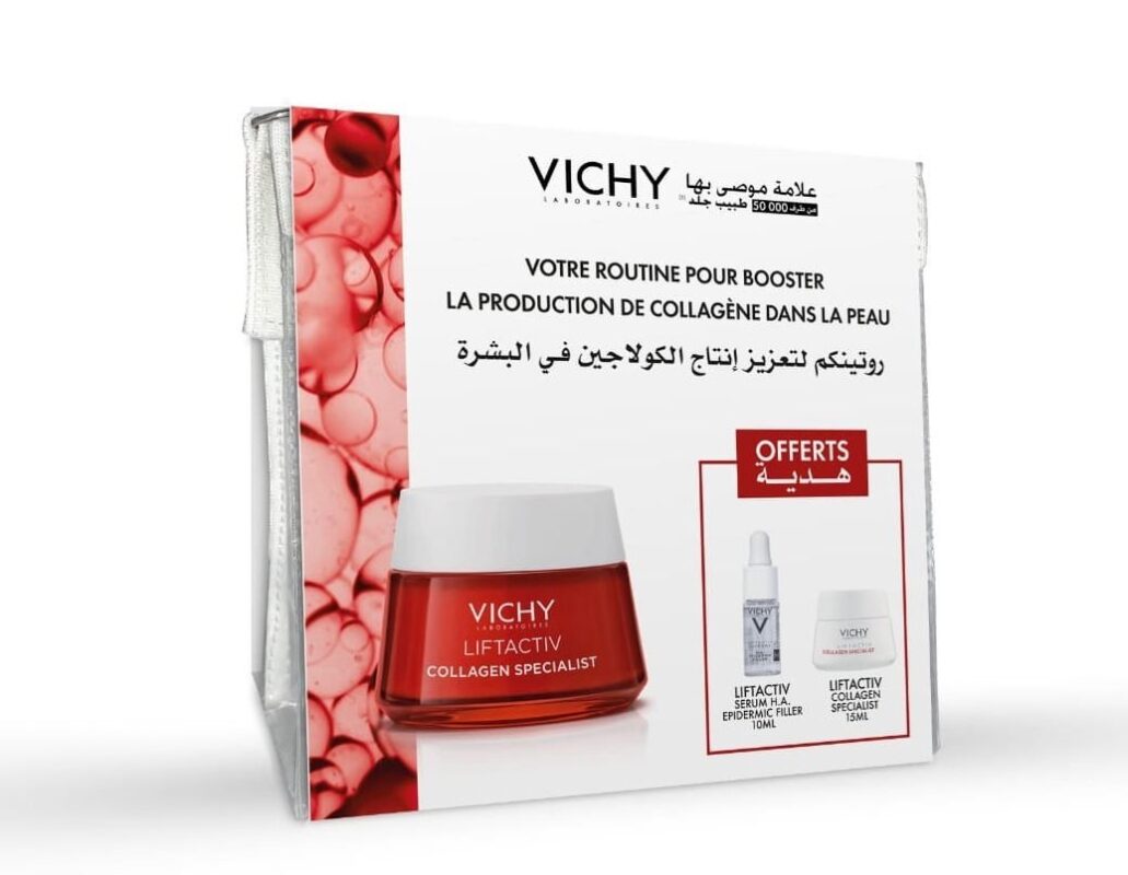 VICHY PACK LIFTACTIV COLLAGEN SPECIALIST 50 ML+Specialist nuit 15ml+serum HA 10 ML+Trousse – offerts