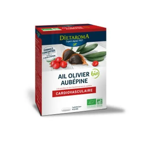DIETAROMA AIL OLIVIER AUBEPINE BIO 60 GELULES