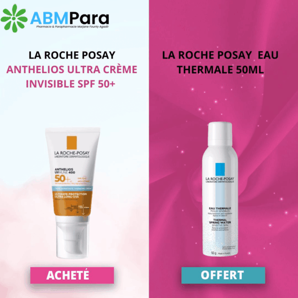 LA ROCHE POSAY ANTHELIOS ULTRA CRÈME INVISIBLE SPF 50+(50ML) = EAU THERMALE 50ML OFFERT