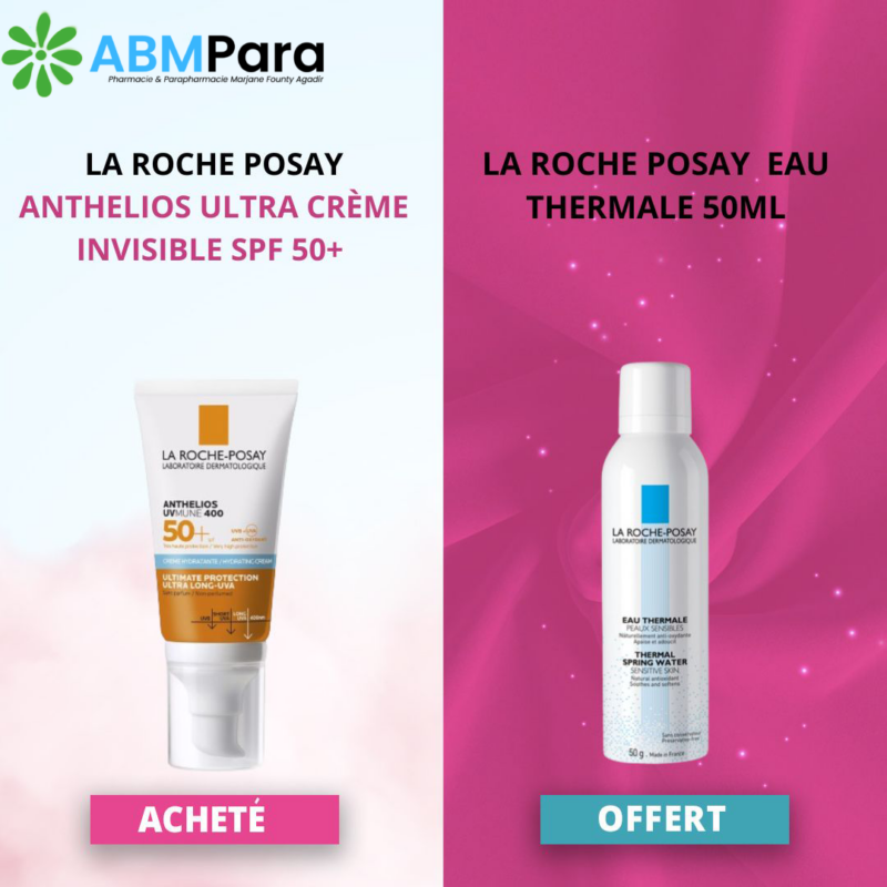 LA ROCHE POSAY ANTHELIOS ULTRA CRÈME INVISIBLE SPF 50+(50ML) = EAU THERMALE 50ML OFFERT