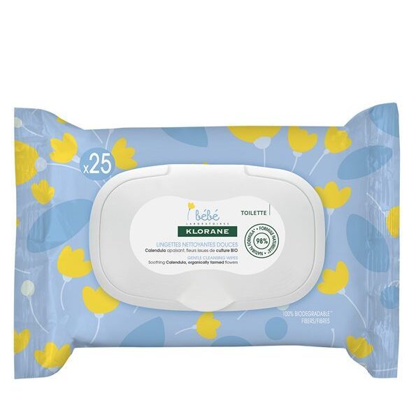 KLORANE BEBE LINGETTES NETTOYANTES DOUCES 25