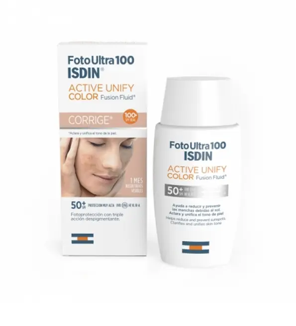 8470001674227-1 ISDIN FOTOULTRA 100 ACTIVE UNIFY FUSION FLUID TEINTE SPF100 50ML