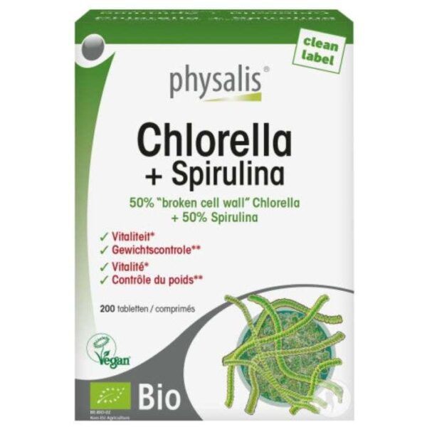 PHYSALIS CHLORELLA + SPIRULINA 200 COMPRIMES