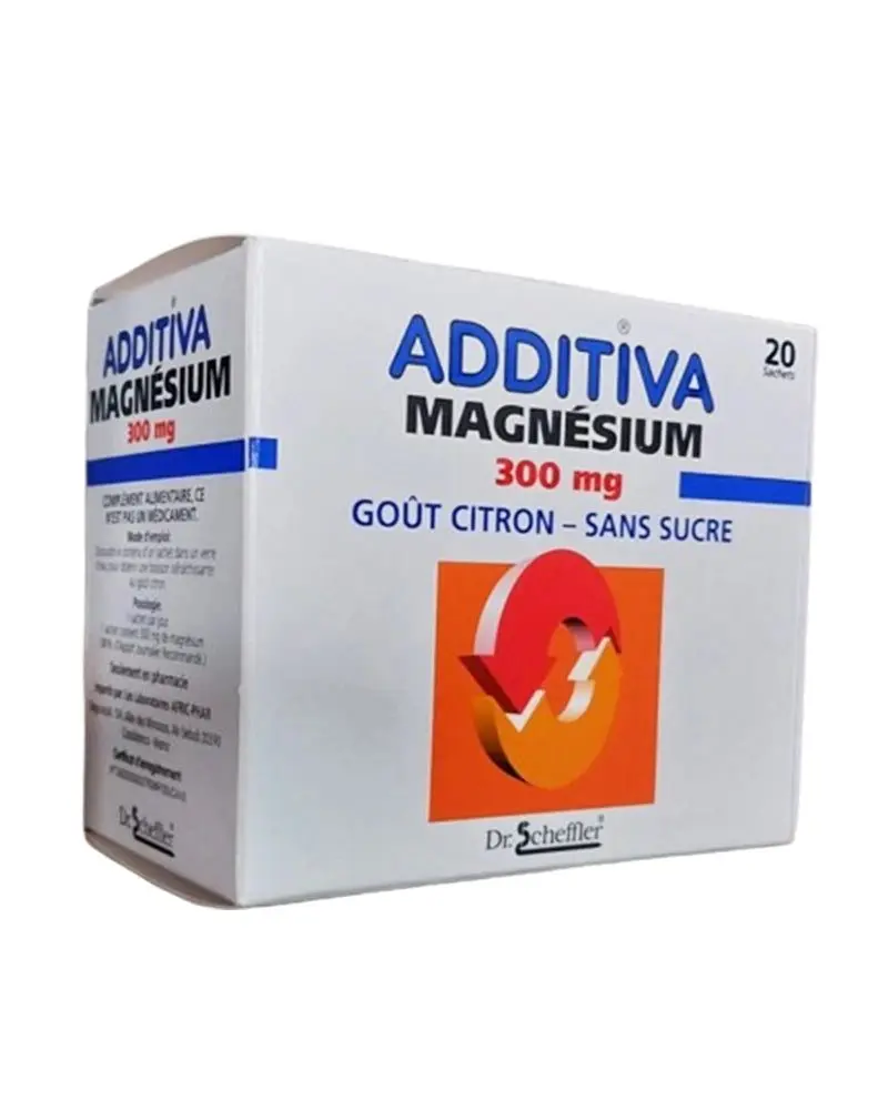 additiva-magnesium Additiva Magnésium Complément Alimentaire 300mg - 20 Sachets