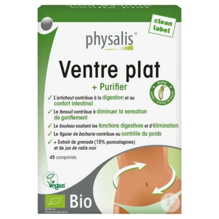 PHYSALIS VENTRE PLAT +PURIFIER 45 COMPRIMES PHYSALIS VENTRE PLAT +PURIFIER 45 COMPRIMES