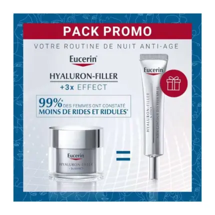 EUCERIN HYALURON FILLER *3 EFFECTS SOIN DE NUIT 50 ML + SOIN CONTOUR DES YEUX 15 ML OFFERT