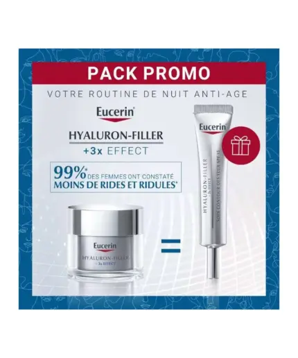 EUCERIN HYALURON FILLER *3 EFFECTS SOIN DE NUIT 50 ML + SOIN CONTOUR DES YEUX 15 ML OFFERT
