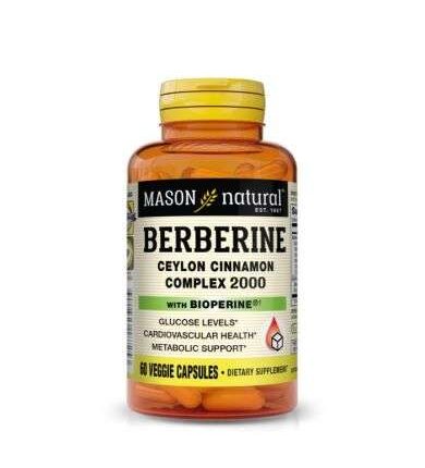 MASON NATURAL BERBERINE CEYLON CINNAMON COMPLEX 2000 60 CAPSULES VEGETALES