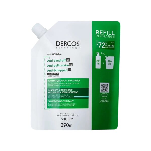 Vichy Dercos Recharge Anti-Pelliculaire Cheveux Gras 390ml