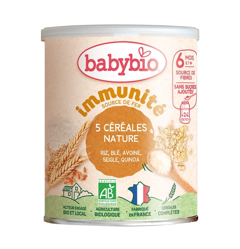 DSSSD_1.jpg BABYBIO 5 CEREALES NATURE BLE AVOINE RIZ SEIGLE QUINOA 6 MOIS ET + 200G – Image 1