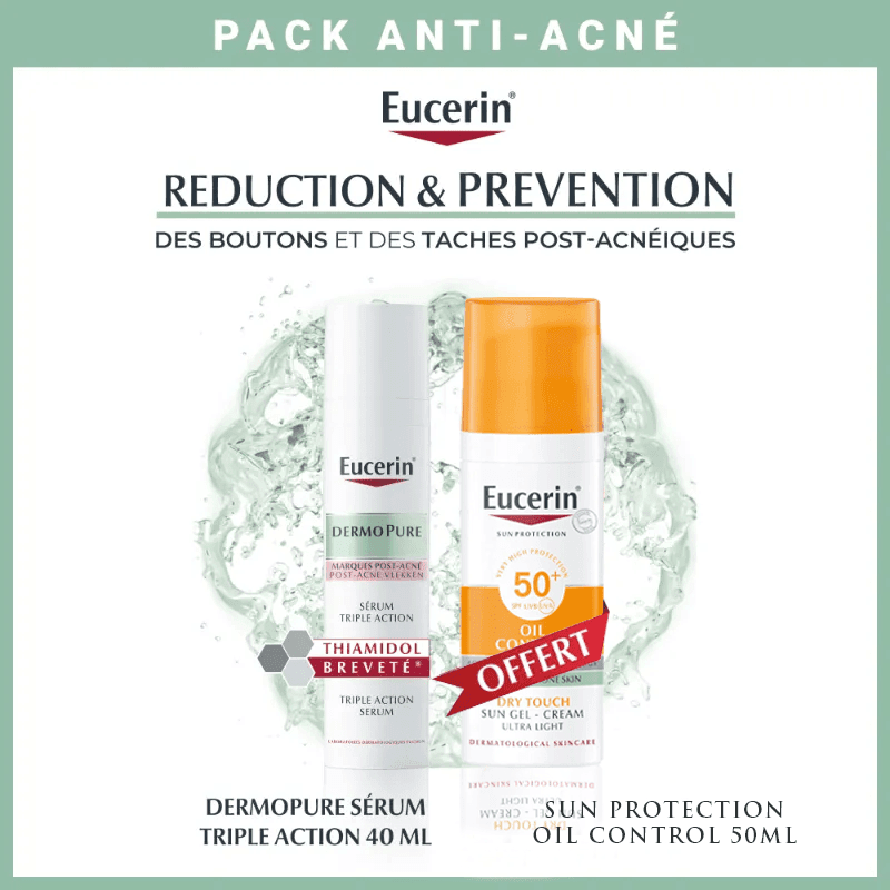 EUCERINOILPACK.png EUCERIN DERMOPURE SÉRUM TRIPLE ACTION 40ML = SUN OIL CONTROL SPF50+ 50 ML OFFERT – Image 1