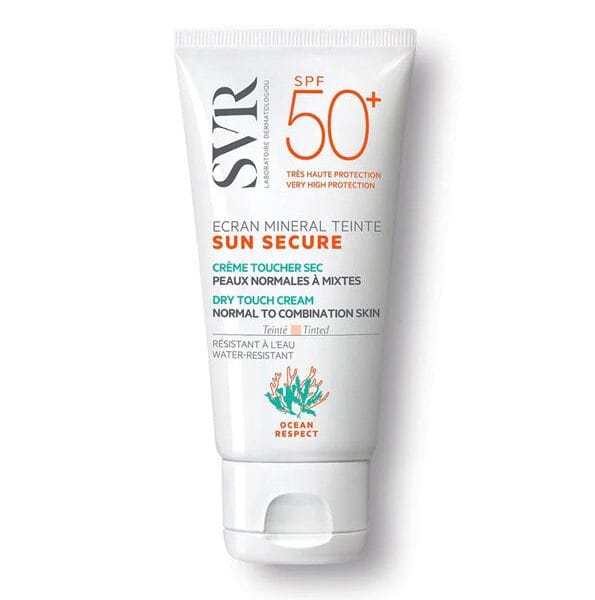 SVR SUN SECURE ÉCRAN MINÉRAL TEINTÉ PEAUX NORMALES À MIXTES 50 SPF+ 60 G