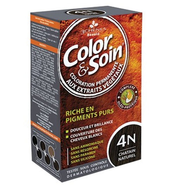 3525720003904_30acc58d-c48a-406e-8762-e9b63fdd6a3c-1.jpg 3 CHENES COLOR ET SOIN COLORATION PERMANETE 4N CHATAIN NATUREL 135 ML – Image 1