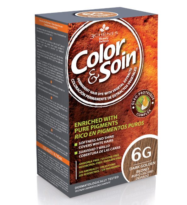 3525727539420_075ec130-00e4-42b1-b3d3-ce83005be98d-1.jpg 3 CHENES COLOR ET SOIN COLORATION PERMANENTE 6G BLOND FONCE DORE 135 ML – Image 1