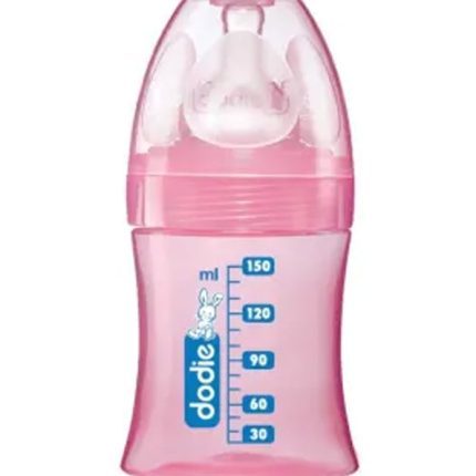 Dodie – Biberon Anticolique Tétine débit 1 Rose – 150 ml