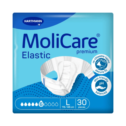 HARTMANN MOLICARE PREMIUM CHANGE ELASTIC 6G TAILLE L JOUR 30 PIECES