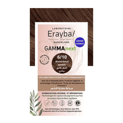 ERAYBA NEXT COLORATION HYDRATANTE PERMANENTE N6/10 BLOND FONCE CENDRE