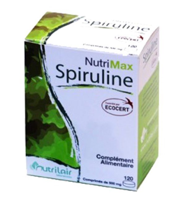 6111251850031-1-1.jpg NUTRIMAX SPIRULINE BIO 120 COMPRIMES TONUS ET VITALITE – Image 1
