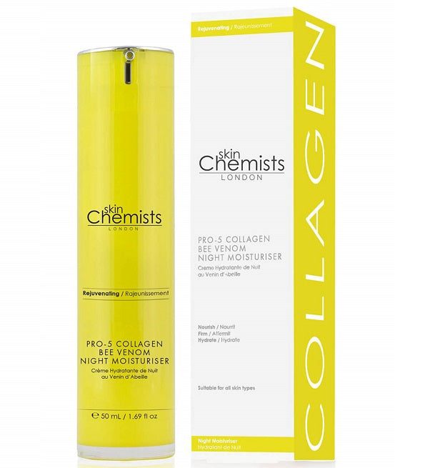 637665737226_4b09c117-c435-4055-b19d-6eab34ca6637.jpg Skin Chemists Crème Hydratante de Nuit au Collagène et au Venin d’Abeille Pro-5 50ml – Image 1