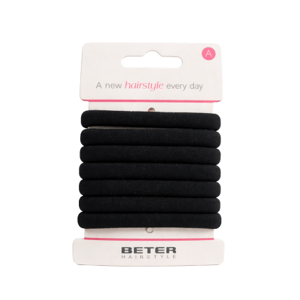 BETER ELASTIQUE CHEVEUX NOIR PACK DE 6 REF 19212