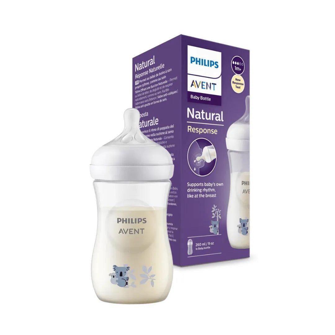 Bebemaman-Pack-2-1-1.jpg AVENT BIBERON NATURAL RESPONSE 260ML 1M+MOTIF KOALA – Image 1