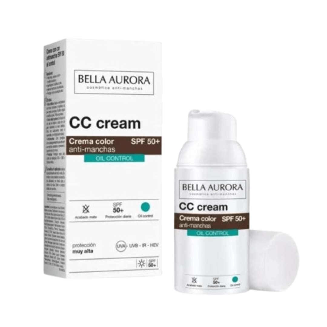 Bella-Aurora-CC-creme-Anti-Taches-oil-Control-spf50-30ml-1.png BELLA AURORA CC CREAM ANTI TACHES OIL CONTROL SPF50+ 30 ML – Image 1