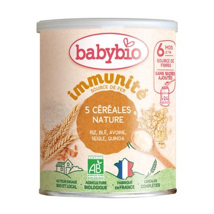 BABYBIO 5 CEREALES NATURE BLE AVOINE RIZ SEIGLE QUINOA 6 MOIS ET PLUS 220G