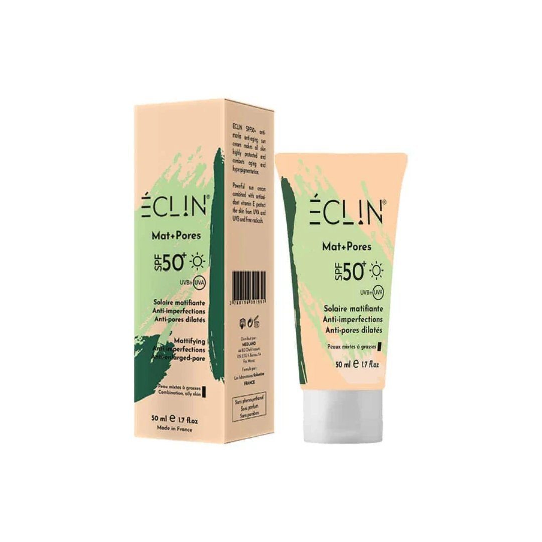 Eclin-Ecran-Invisible-Anti-acne-Matpores-spf50-50ml-1-1.jpg ECLIN MAT + PORES SOLAIRE MATIFIANTE SPF 50 ANTI IMPERFECTIONS 50 ML – Image 1