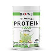 ERIC FAVRE TRI SOURCES PROTEIN VEGAN RIZ SPIRULINE POIS 500G GOUT PISTACHE