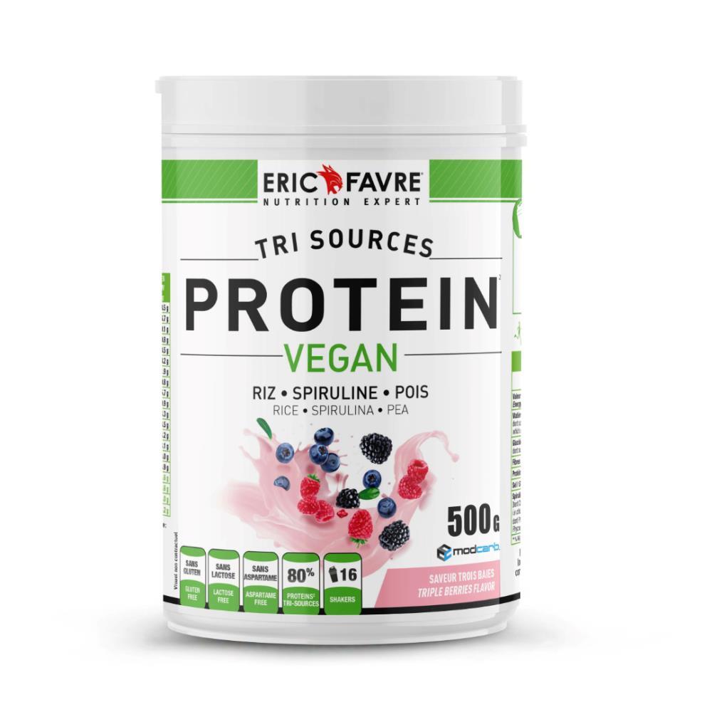 Eric-Favre-Protein-Vegan-Triple-Berry-500g_e808e57b-9a2e-462d-888b-6a9059432961.jpg ERIC FAVRE TRI SOURCES PROTEIN VEGAN RIZ SPIRULINE POIS 500G GOUT FRUITS ROUGES – Image 1