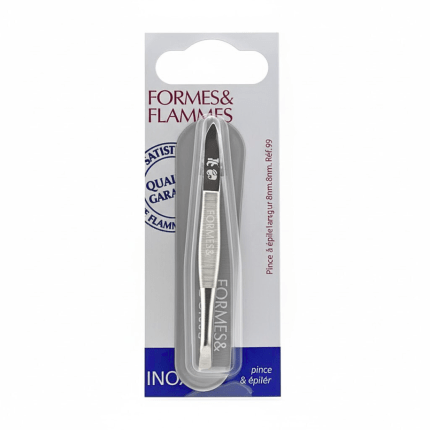 Formes&amp;Flammes Pince A Epiler Acier Forge Nikele Longue Mors Biais 9cm Refrence19