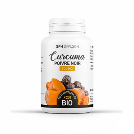 GPH Curcuma Gingembre+Poivre Noir 200 Gelules