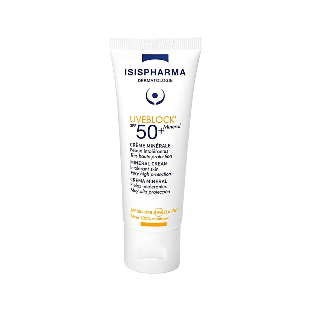 Isis-Uveblock-Mineral-Invisible-spf50-40ml-1.png ISISPHARMA UVEBLOCK Creme minerale invisible spf 50+ – Image 1
