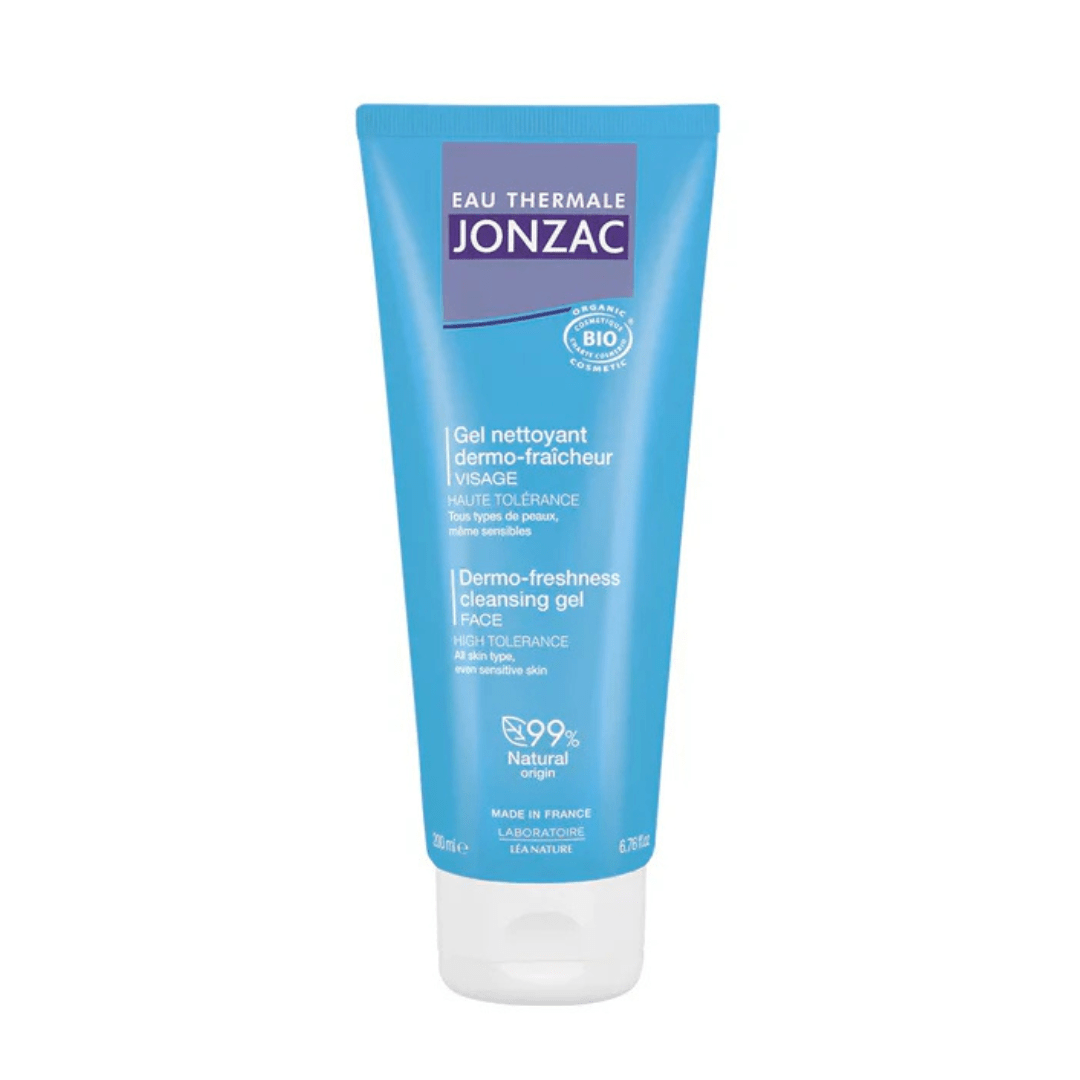 JONZAC-REHYDRATE-GEL-DERMO-1.png LEA NATURE JONZAC GEL NETTOYANT DERMO FRAICHEUR VISAGE 200 ML – Image 1