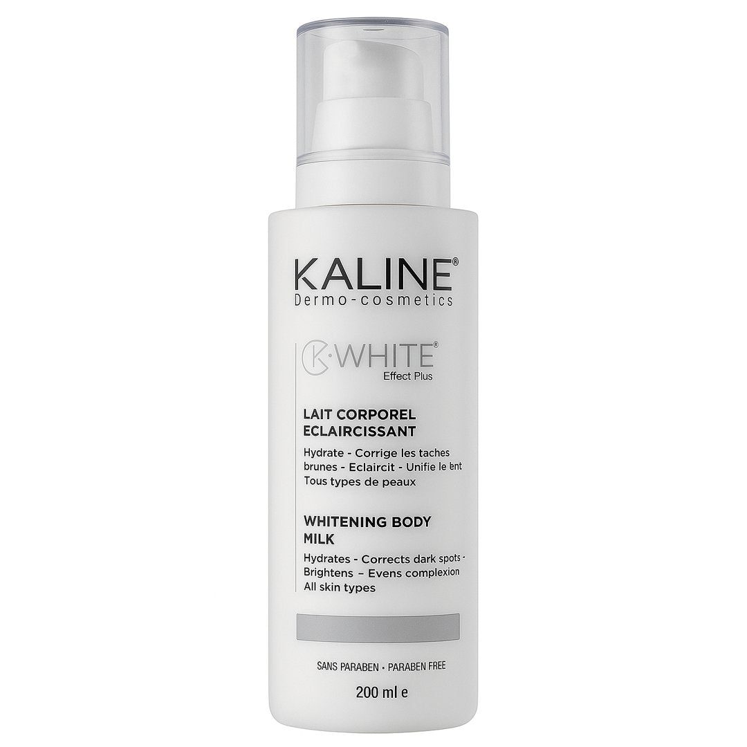 Kaline_WhiteningBodyMilk_fullProduct_noCrop_1080x1080_e30260a1-faca-41e9-a4df-54fdd907f983.jpg KALINE K-WHITE Lait Corporel Éclaircissant 200 ml – Soin unifiant et illuminateur – Image 1