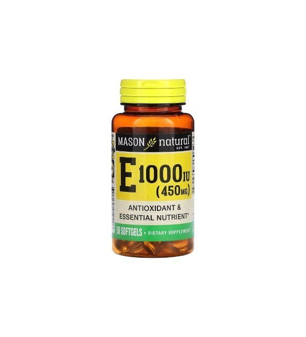 Mason-natural-E-1000-IU-50-softgels-504-50-1.jpg MASON NATURAL E 1000 IU 450 MG 50 GELULES – Image 1
