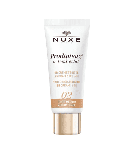NUXEEEGHTY_2.png NUXE PRODIGIEUX LE TEINT ECLAT 02 BB CREME HYDRATANTE MEDIUM 30 ML – Image 1