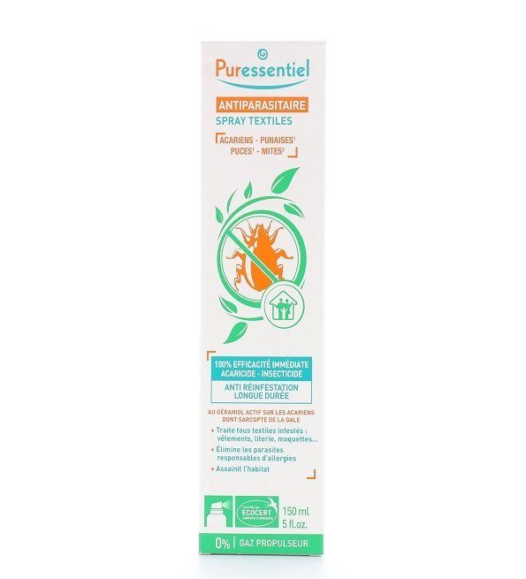 Puress-Assanissant-Spray-Textiles-Antiparasitaire-150ml-1.jpg PURESSENTIEL ASSAINISSANT SPRAY TEXTILE ANTI PARASITAIRE 150 ML – Image 1