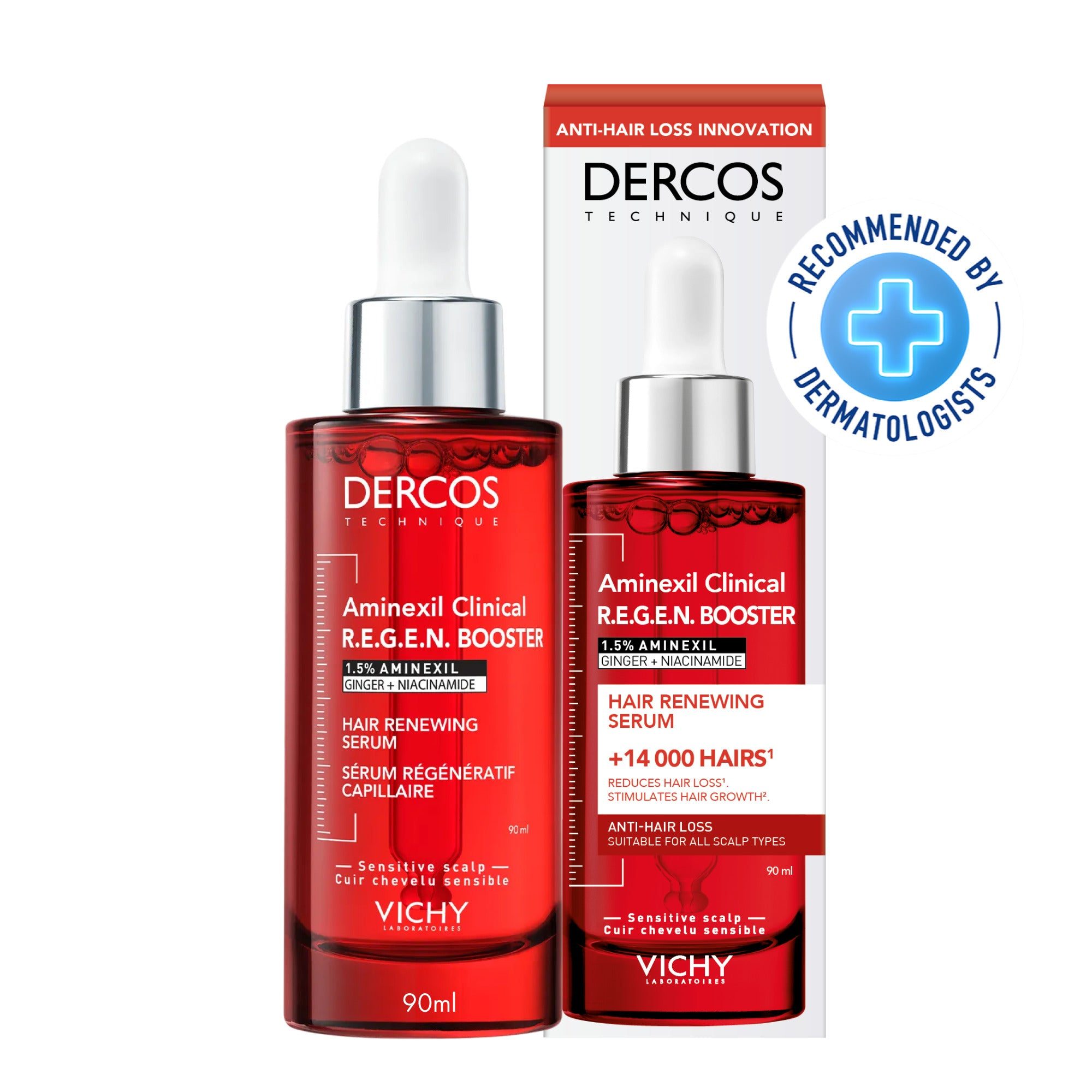Vichy-Product-Haircare-Dercos-REGEN-Serum-90ml-3337875932080-ATF-PackshotStamp-1.jpg VICHY DERCOS AMINEXIL CLINICAL REGEN BOOSTER SERUM CAPILLAIRE 90 ML – Image 1