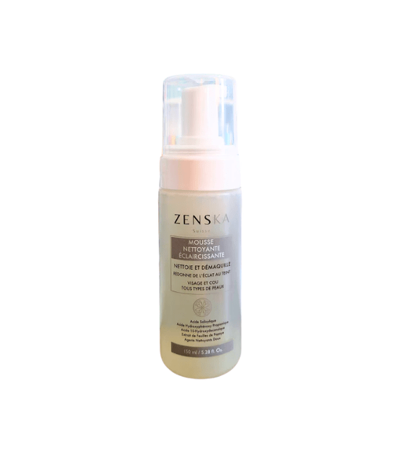 Zenska-mousse-nettoyant-eclaircissante-150ml-1-1.png ZENSKA MOUSSE NETTOYANTE ECLAIRCISSANTE 150 ML – Image 1