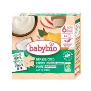 BABYBIO BRASSE COCO POMME ET POIRE LAIT DE COCO 6MOIS+ (4*85g)