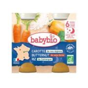BABYBIO COMPOTE DE CAROTTE BUTTERNUT ET RIZ PATES 6MOIS+ 2*200 G